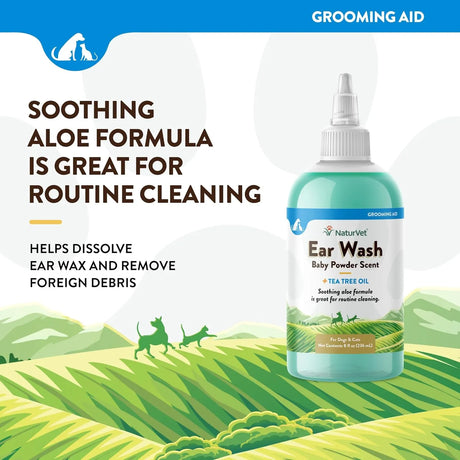 NATURVET - NaturVet Ear Wash w/Tea Tree Oil 8 Fl.Oz. - The Red Vitamin MX - Cuidado Del Oído De Perros - {{ shop.shopifyCountryName }}