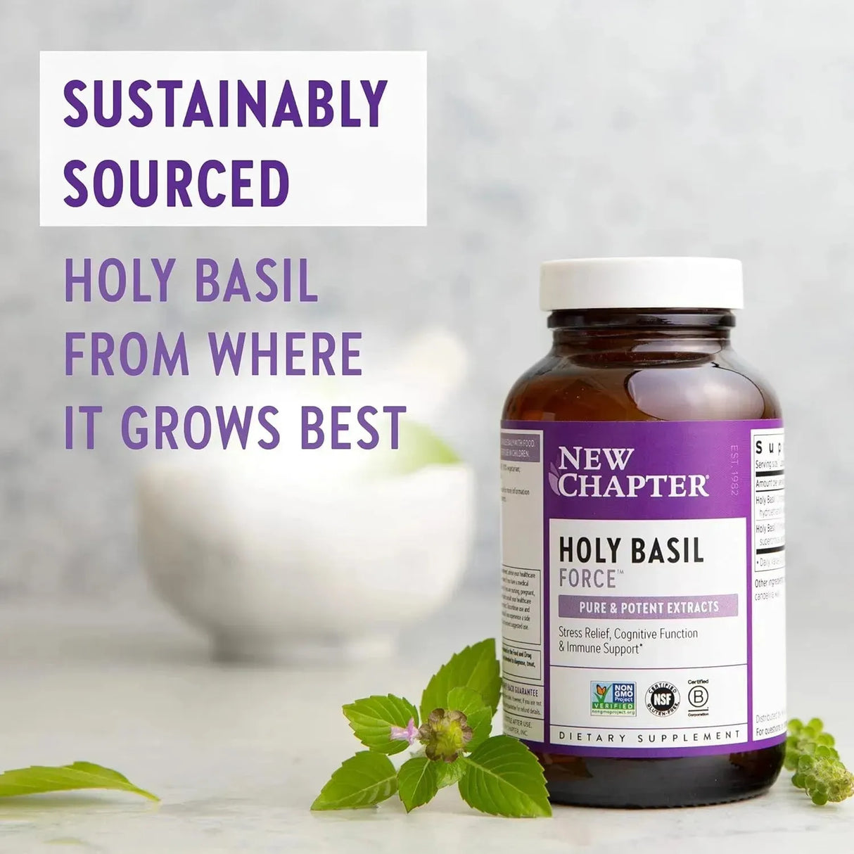 NEW CHAPTER - New Chapter Holy Basil Force 30 Capsulas - The Red Vitamin MX - Suplementos Alimenticios - {{ shop.shopifyCountryName }}