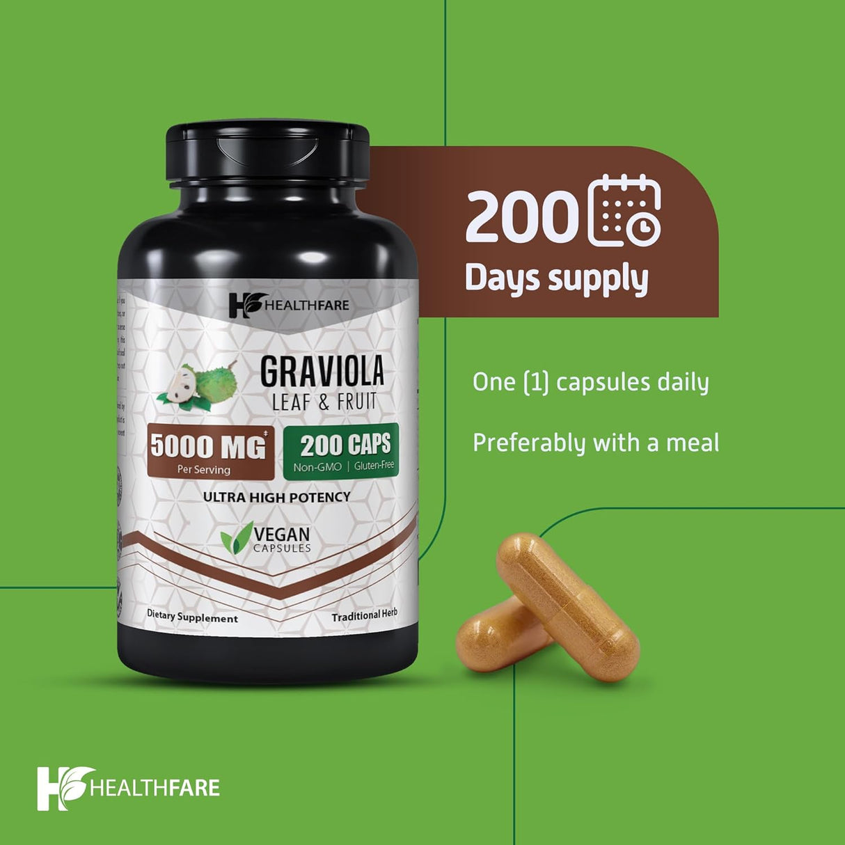 Healthfare Graviola 5000Mg. 200 Capsulas