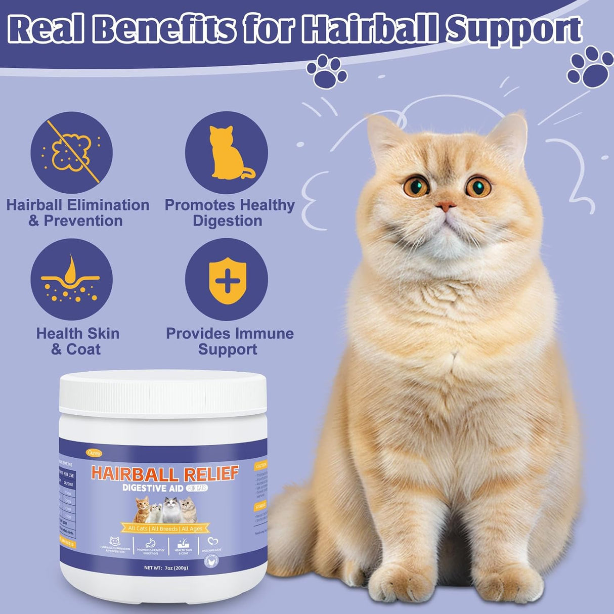 Ourea Hairball Treatment for Cats 200Gr.