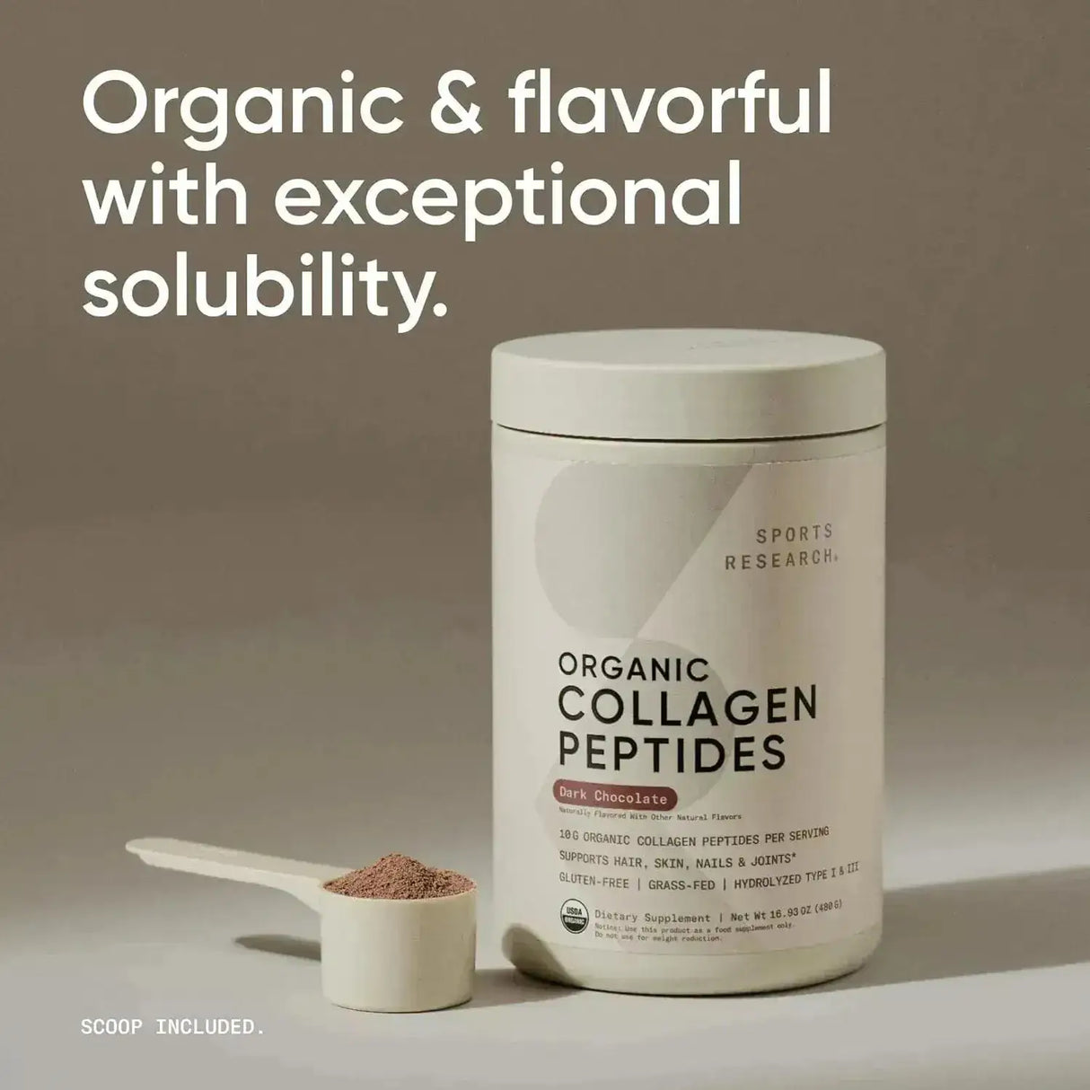 SPORTS RESEARCH - Sports Research­ Organic Collagen Peptides Dark Chocolate 30 Servicios 480Gr. - The Red Vitamin MX - Suplementos Alimenticios - {{ shop.shopifyCountryName }}