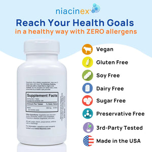 NIACINEX - Niacinex Niacin 500Mg. 200 Tabletas - The Red Vitamin MX - Suplementos Alimenticios - {{ shop.shopifyCountryName }}