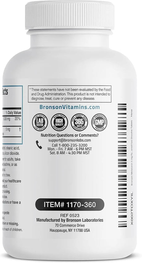 BRONSON - Bronson Melatonin 5Mg. Fast Dissolve Cherry Tablets 360 Tabletas - The Red Vitamin MX - Suplementos Alimenticios - {{ shop.shopifyCountryName }}