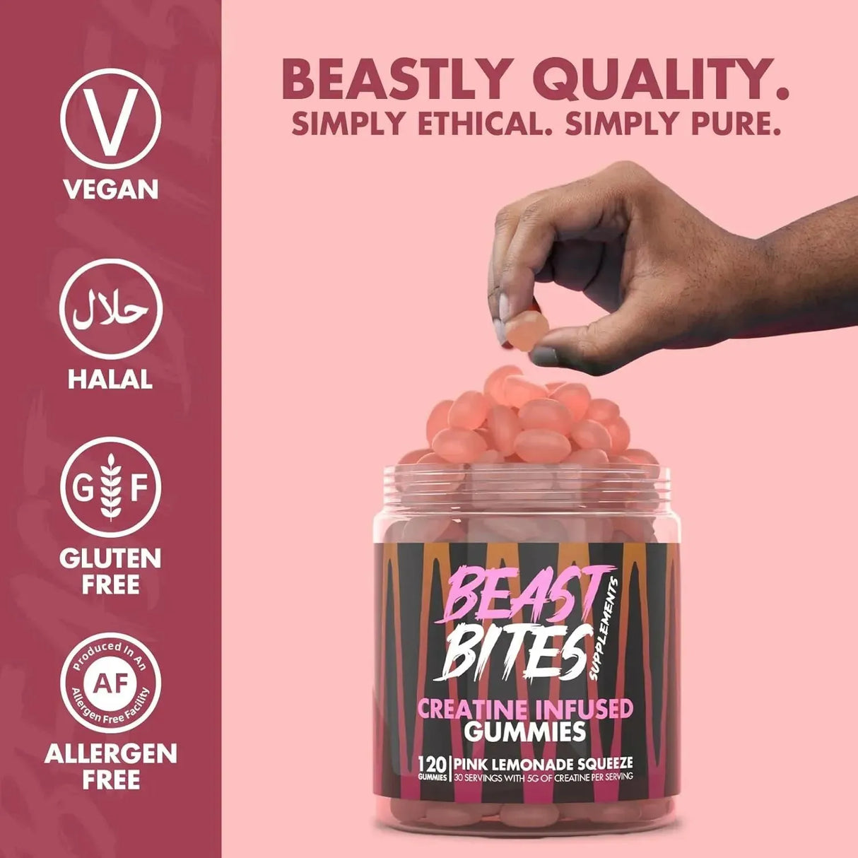 BEAST BITES - BEAST BITES Creatine Bites 5g Creatine Monohydrate Pink Lemonade 30 Gomitas - The Red Vitamin MX - Suplementos Alimenticios - {{ shop.shopifyCountryName }}