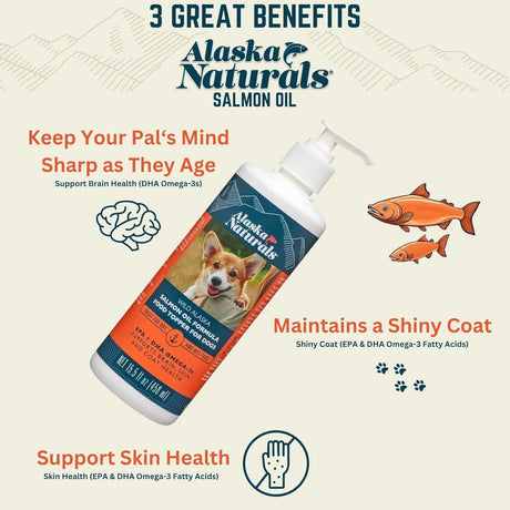 ALASKA NATURALS - Alaska Naturals Wild Alaskan Salmon Fish Oil 32 Fl.Oz. - The Red Vitamin MX - Aceite De Pescado Para Perros - {{ shop.shopifyCountryName }}