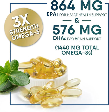 NATURE'S NUTRITION - Nature's Nutrition Triple Strength Omega 3 Fish Oil 2400Mg. 120 Capsulas Blandas - The Red Vitamin MX - Suplementos Alimenticios - {{ shop.shopifyCountryName }}