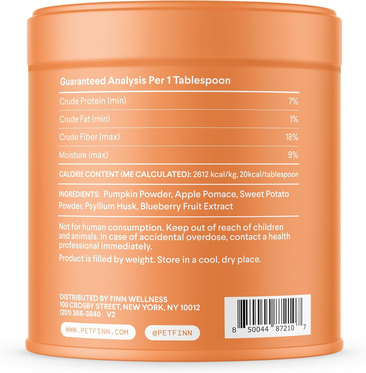 Finn Pumpkin Plus: Daily Digestive Support & Fiber-Rich Topper for Dogs 227Gr.