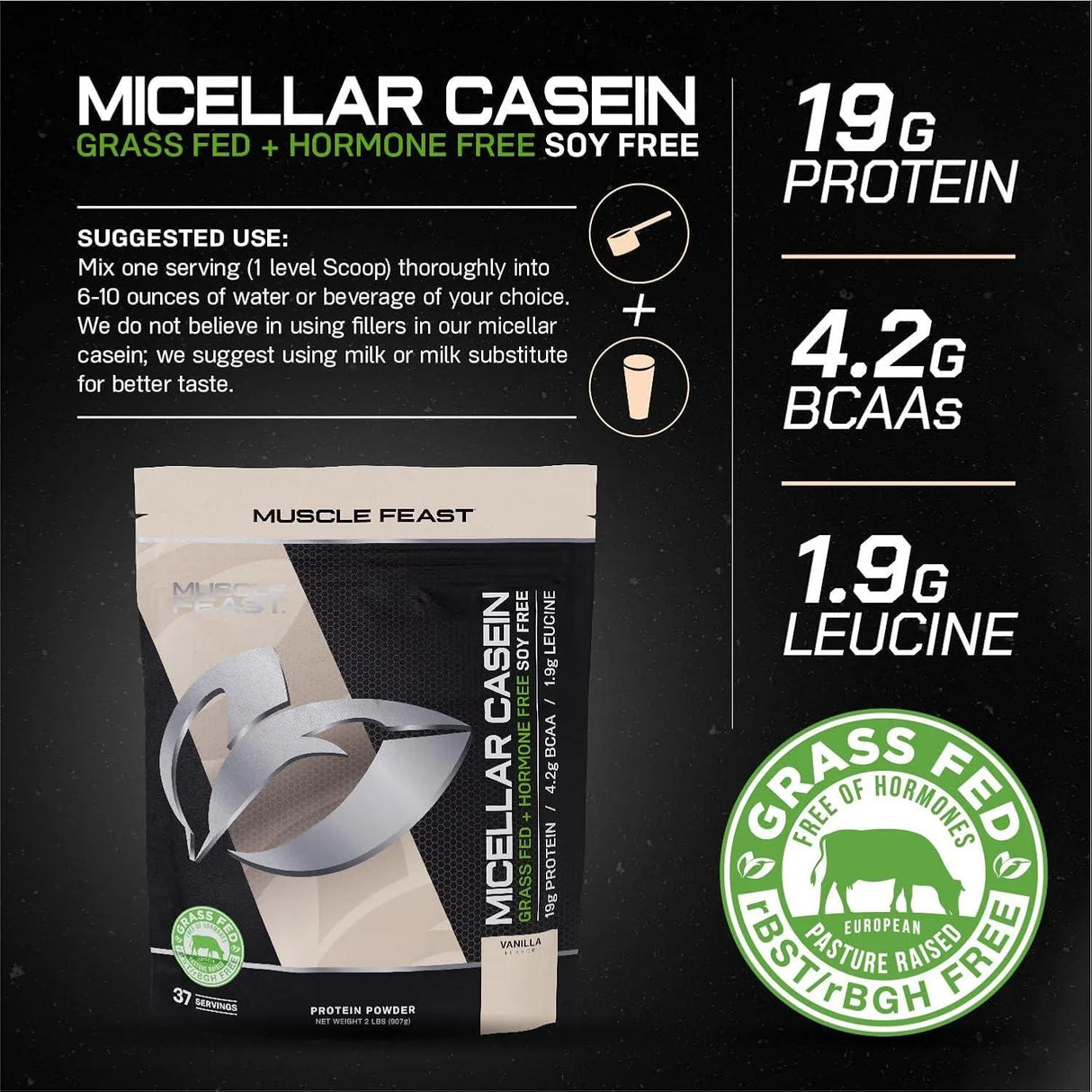 MUSCLE FEAST - Muscle Feast Micellar Casein Protein Vanilla 907Gr. - The Red Vitamin MX - Suplementos Alimenticios - {{ shop.shopifyCountryName }}