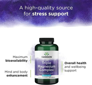 SWANSON - Swanson Triple Magnesium Complex 400Mg. 300 Capsulas - The Red Vitamin MX - Suplementos Alimenticios - {{ shop.shopifyCountryName }}