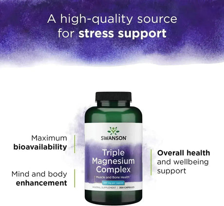SWANSON - Swanson Triple Magnesium Complex 400Mg. 300 Capsulas - The Red Vitamin MX - Suplementos Alimenticios - {{ shop.shopifyCountryName }}