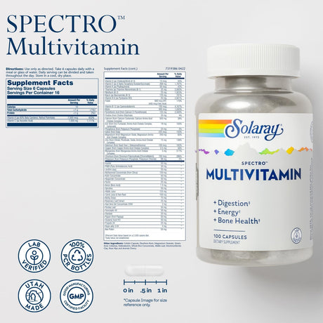 Solaray Spectro Multivitamin with Iron 100 Capsulas