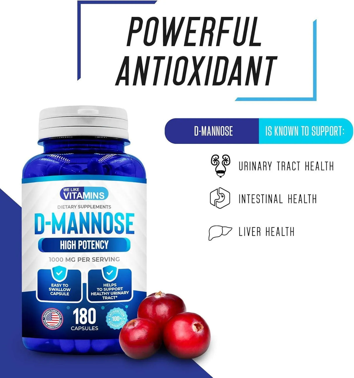 WE LIKE VITAMINS - We Like Vitamins D-Mannose 1000Mg. 180 Capsulas - The Red Vitamin MX - Suplementos Alimenticios - {{ shop.shopifyCountryName }}