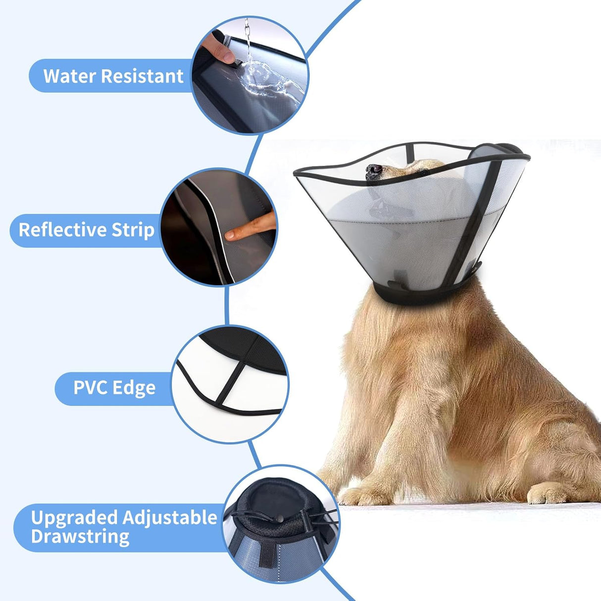 WinWeal Soft Dog Cone for Dogs M Neck: 13.8-15.7"