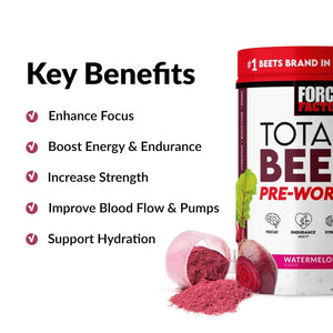 FORCE FACTOR - FORCE FACTOR Total Beets Pre-Workout Powder Watermelon 30 Servicios 354Gr. - The Red Vitamin MX - Suplementos Alimenticios - {{ shop.shopifyCountryName }}