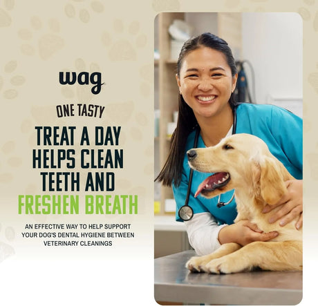 WAG - Wag Dental Dog Treats to Help Clean Teeth & Freshen Breath Medium Unflavored 36 Piezas - The Red Vitamin MX - Cuidado Dental Para Perros - {{ shop.shopifyCountryName }}