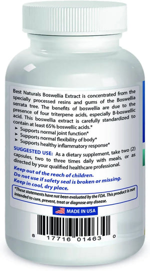 BEST NATURALS - Best Naturals Boswellia Serrata 250Mg. 120 Capsulas - The Red Vitamin MX - Suplementos Alimenticios - {{ shop.shopifyCountryName }}