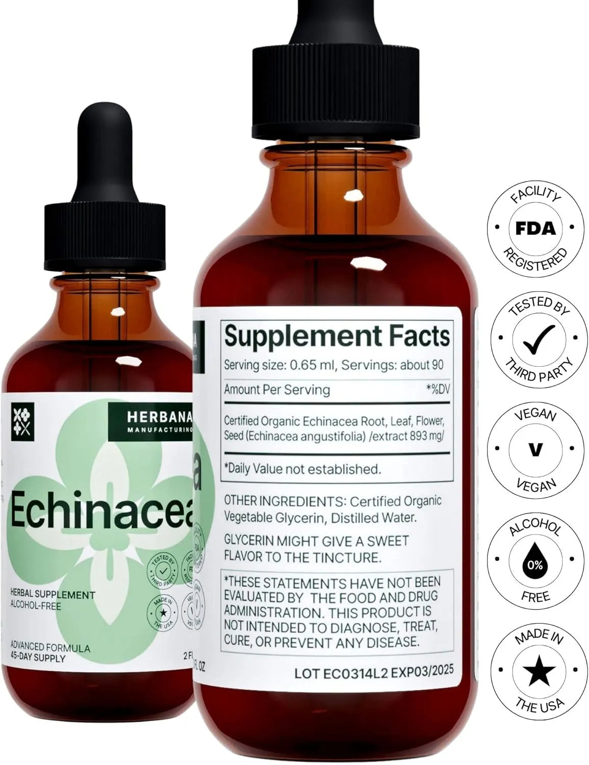 HERBANA - Herbana Echinacea Liquid Extract 2 Fl.Oz. - The Red Vitamin MX - Suplementos Alimenticios - {{ shop.shopifyCountryName }}