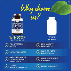 WINDSOR BOTANICALS - WINDSOR BOTANICALS Cholesterol Support 90 Capsulas - The Red Vitamin MX - Suplementos Alimenticios - {{ shop.shopifyCountryName }}