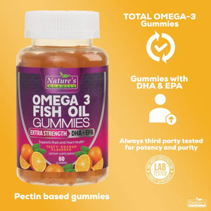 NATURE'S NUTRITION - Nature's Nutrition Omega 3 Fish Oil Gummies 60 Gomitas - The Red Vitamin MX - Suplementos Alimenticios - {{ shop.shopifyCountryName }}