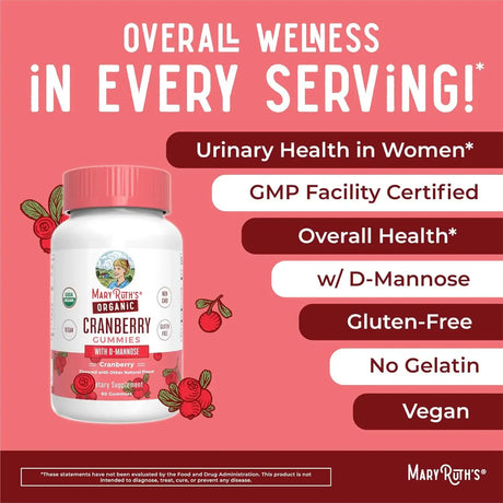 MARY RUTH ORGANICS - MaryRuth Organics Organic Cranberry Gummies 60 Gomitas - The Red Vitamin MX - Suplementos Alimenticios - {{ shop.shopifyCountryName }}