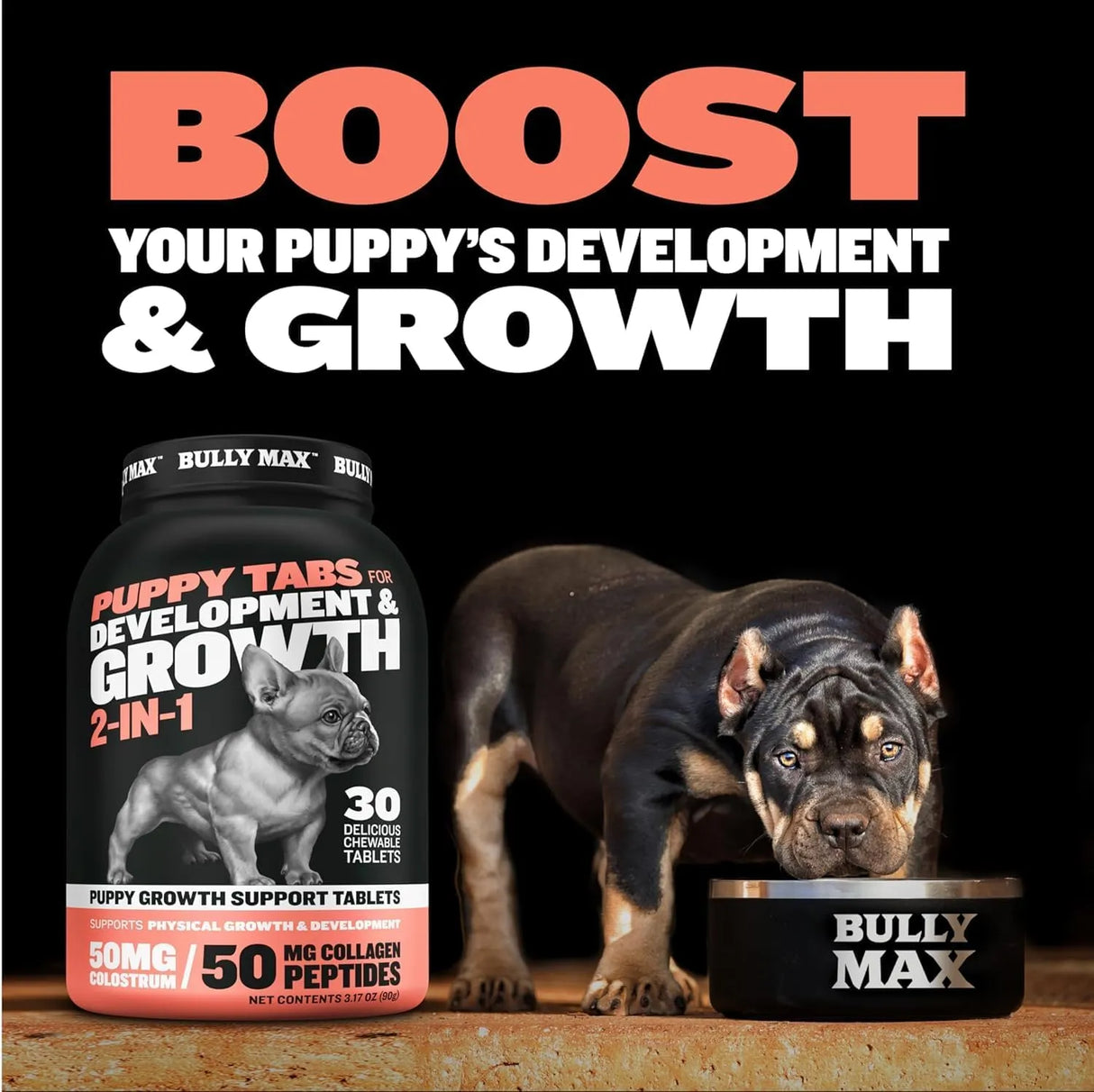 BULLY MAX - Bully Max 2-in-1 Puppy Vitamins 30 Tabletas Masticables 2 Pack - The Red Vitamin MX - Multivitamínicos Para Perros - {{ shop.shopifyCountryName }}