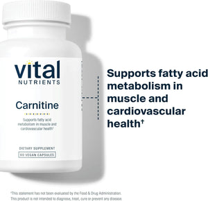 VITAL NUTRIENTS - Vital Nutrients Carnitine 500Mg. 60 Capsulas - The Red Vitamin MX - Suplementos Alimenticios - {{ shop.shopifyCountryName }}