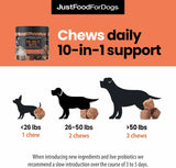 JUSTFOODFORDOGS - JustFoodForDogs 10-in-1 Multifunctional Supplement Chews for Dogs 45 Masticables - The Red Vitamin MX - Multivitamínicos Para Perros - {{ shop.shopifyCountryName }}