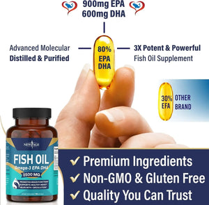 NEW AGE - NEW AGE Omega 3 Fish Oil 2500Mg. 90 Capsulas Blandas - The Red Vitamin MX - Suplementos Alimenticios - {{ shop.shopifyCountryName }}