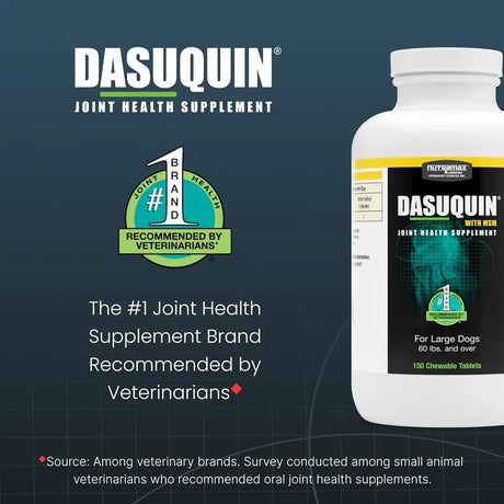 NUTRAMAX - Nutramax Dasuquin with MSM Chewables Large Dog 150 Tabletas Masticables - The Red Vitamin MX - Cuidado De Cadera Y Articulaciones Para Perros - {{ shop.shopifyCountryName }}