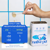 Native Pet Vet Created Probiotic Powder for Dogs Digestive Issues 120 Servicios 464Gr.