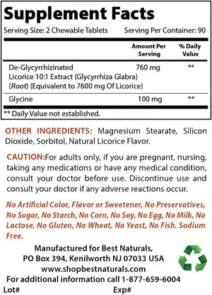 BEST NATURALS - Best Naturals DGL Chewable 380Mg. 180 Tabletas Masticables - The Red Vitamin MX - Suplementos Alimenticios - {{ shop.shopifyCountryName }}