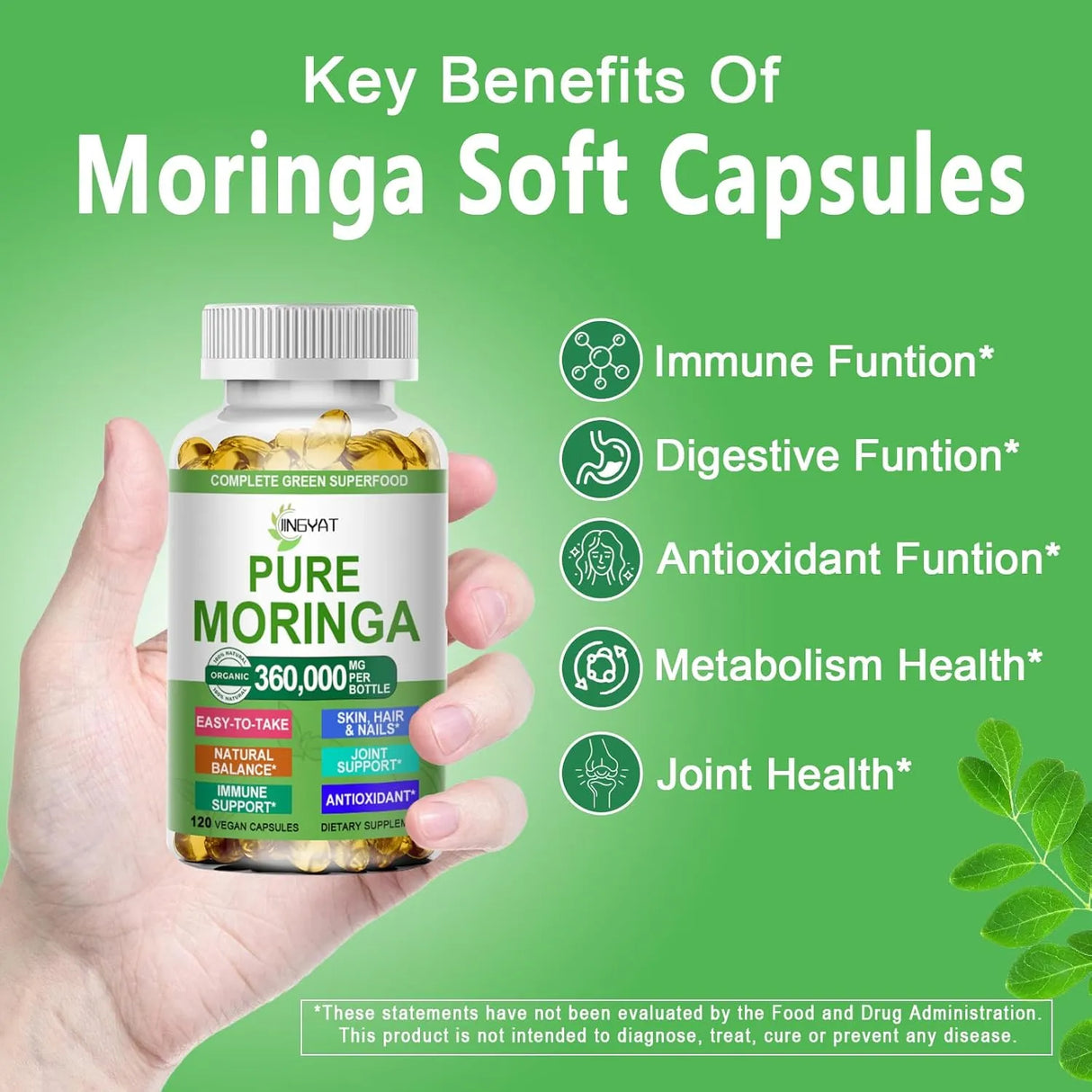 JINGYAT - JINGYAT Moringa 120 Capsulas Blandas - The Red Vitamin MX - Suplementos Alimenticios - {{ shop.shopifyCountryName }}