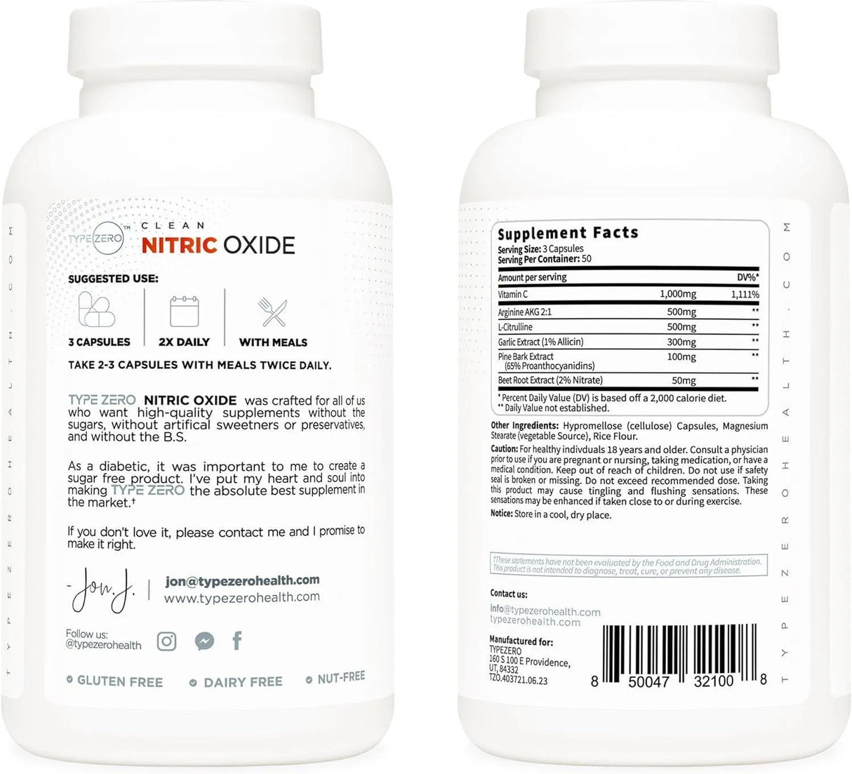 TYPE ZERO - Type Zero Nitric Oxide 6X Booster 150 Capsulas - The Red Vitamin MX - Suplementos Alimenticios - {{ shop.shopifyCountryName }}