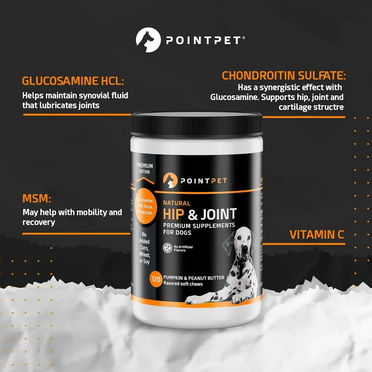 POINTPET - PointPet Hip & Joint Glucosamine for Dogs Peanut Butter & Pumpkin Flavor 120 Masticables - The Red Vitamin MX - Cuidado De Cadera Y Articulaciones Para Perros - {{ shop.shopifyCountryName }}