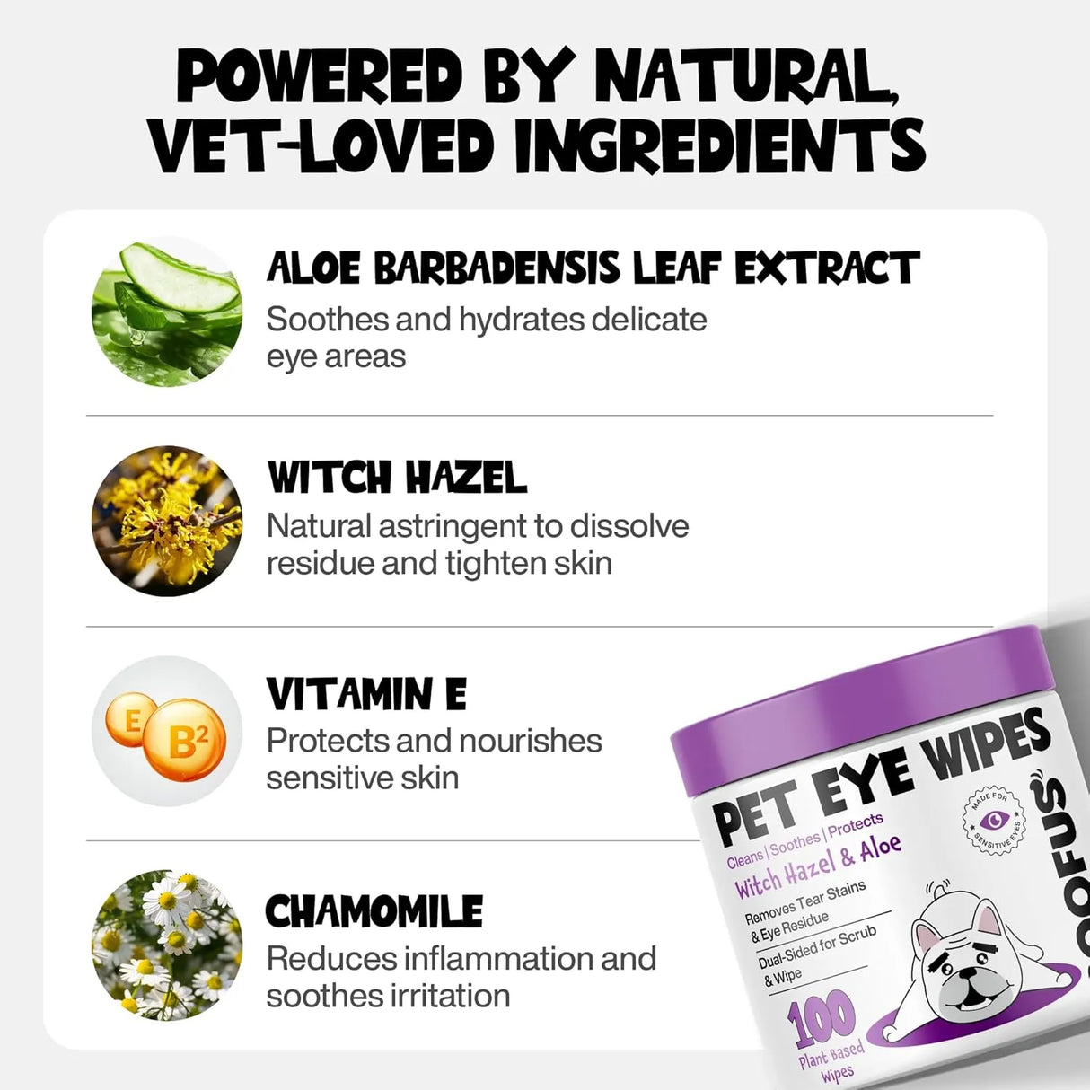 ROOFUS THE DOG - ROOFUS THE DOG Dog Tear Wipes to Removes Tear Stains & Eye Residue 100 Toallitas - The Red Vitamin MX - Cuidado De Los Ojos De Los Perros - {{ shop.shopifyCountryName }}