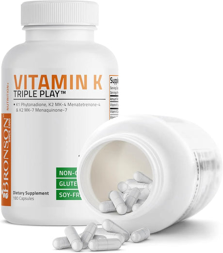 BRONSON - Bronson Vitamin K Triple Play 180 Capsulas - The Red Vitamin MX - Suplementos Alimenticios - {{ shop.shopifyCountryName }}