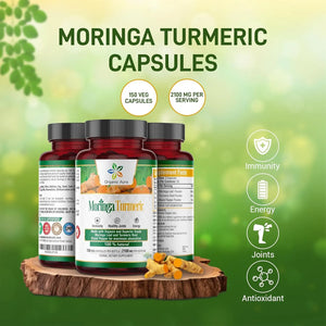 ORGANIC AURA - Organic Aura Moringa Turmeric Curcumin 150 Capsulas - The Red Vitamin MX - Suplementos Alimenticios - {{ shop.shopifyCountryName }}