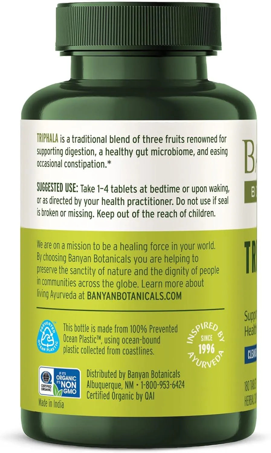 BANYAN - Banyan Botanicals Triphala 180 Tabletas - The Red Vitamin MX - Suplementos Alimenticios - {{ shop.shopifyCountryName }}