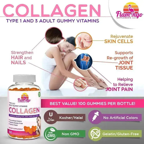 FLAMINGO SUPPLEMENTS - Flamingo Supplements Collagen Gummies 100 Gomitas - The Red Vitamin MX - Suplementos Alimenticios - {{ shop.shopifyCountryName }}