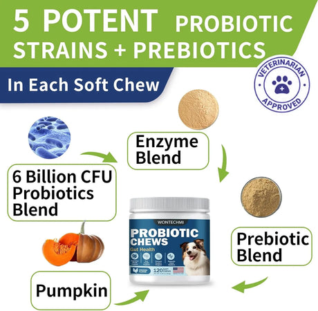 WONTECHMI - WONTECHMI Probiotics for Dogs Chicken 120 Masticables - The Red Vitamin MX - Probióticos Para Perros - {{ shop.shopifyCountryName }}