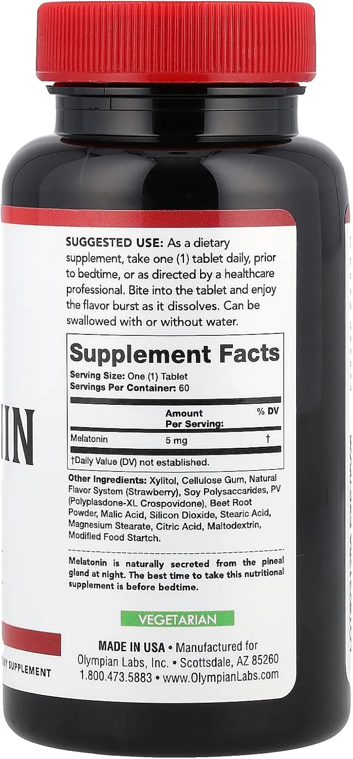 OLYMPIAN LABS - Olympian Labs Melatonin 5Mg. 60 Tabletas - The Red Vitamin MX - Suplementos Alimenticios - {{ shop.shopifyCountryName }}