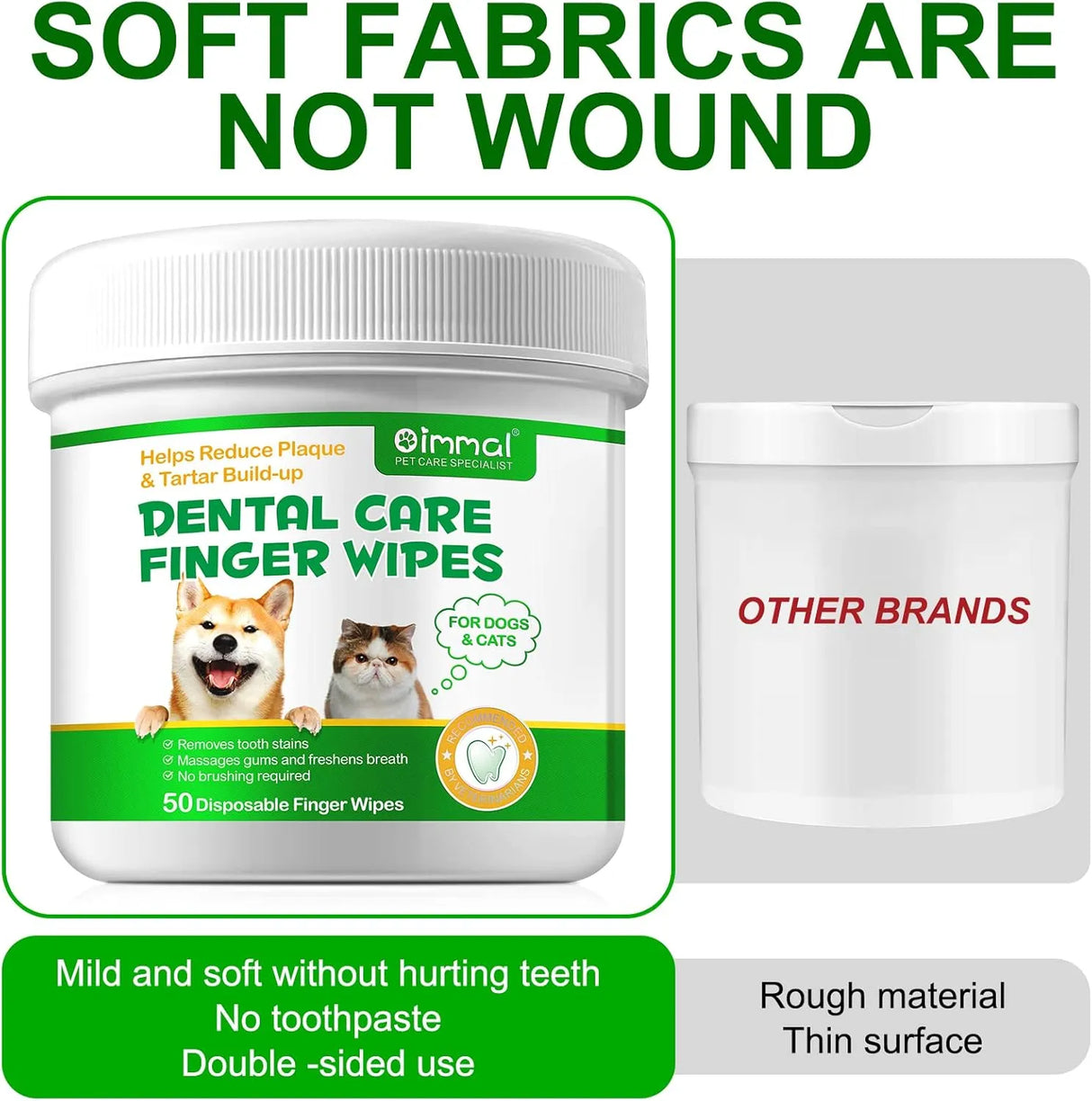 OIMMAL - OIMMAL Teeth Cleaning Wipes for Dogs & Cats 50 Toallitas - The Red Vitamin MX - Cuidado Dental Para Perros - {{ shop.shopifyCountryName }}