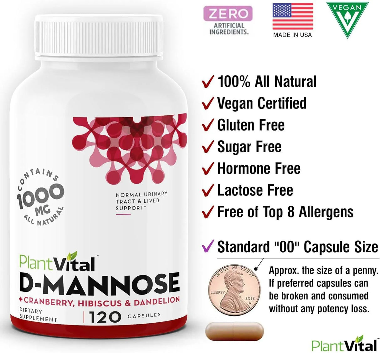 PLANT VITAL - Plantvital D Mannose 120 Capsulas - The Red Vitamin MX - Suplementos Alimenticios - {{ shop.shopifyCountryName }}