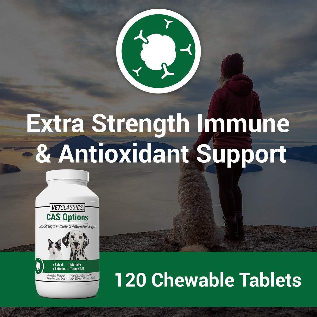 VET CLASSICS - Vet Classics CAS Options Extra Strength Immune Support for Dogs 120 Tabletas Masticables - The Red Vitamin MX - Suplementos Herbales Para Perros - {{ shop.shopifyCountryName }}
