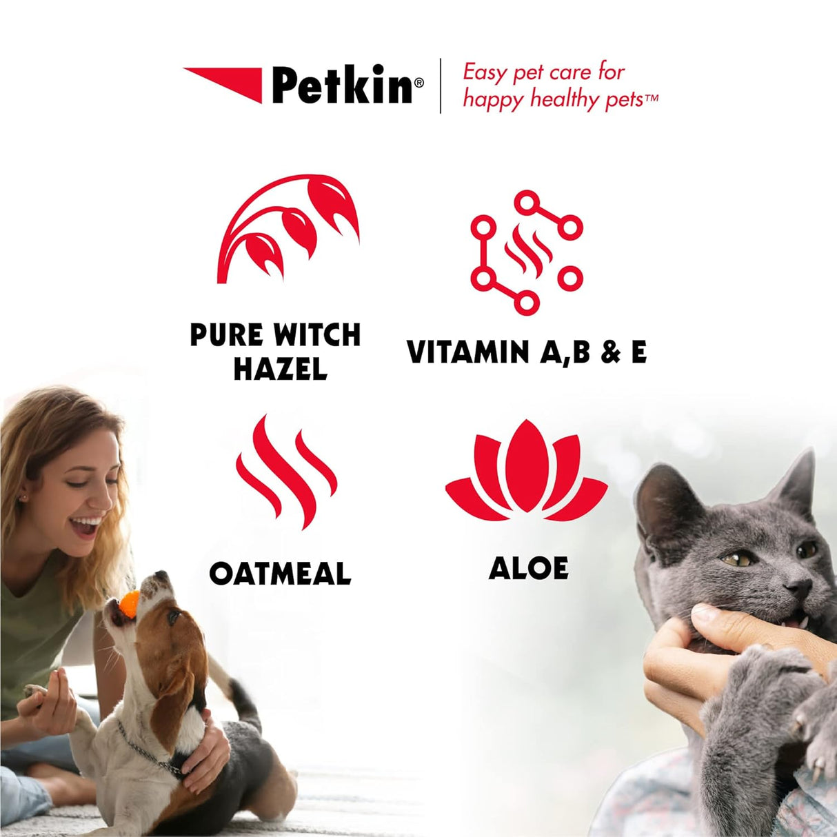 Petkin Anti Itch Wipes for Dogs and Cats 30 Toallitas 2 Pack