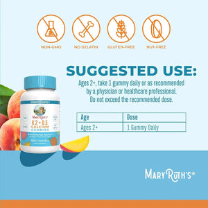 MARY RUTH ORGANICS - MaryRuth Organics Calcium with Vitamin D & Vitamin K2 60 Gomitas - The Red Vitamin MX - Suplementos Alimenticios - {{ shop.shopifyCountryName }}