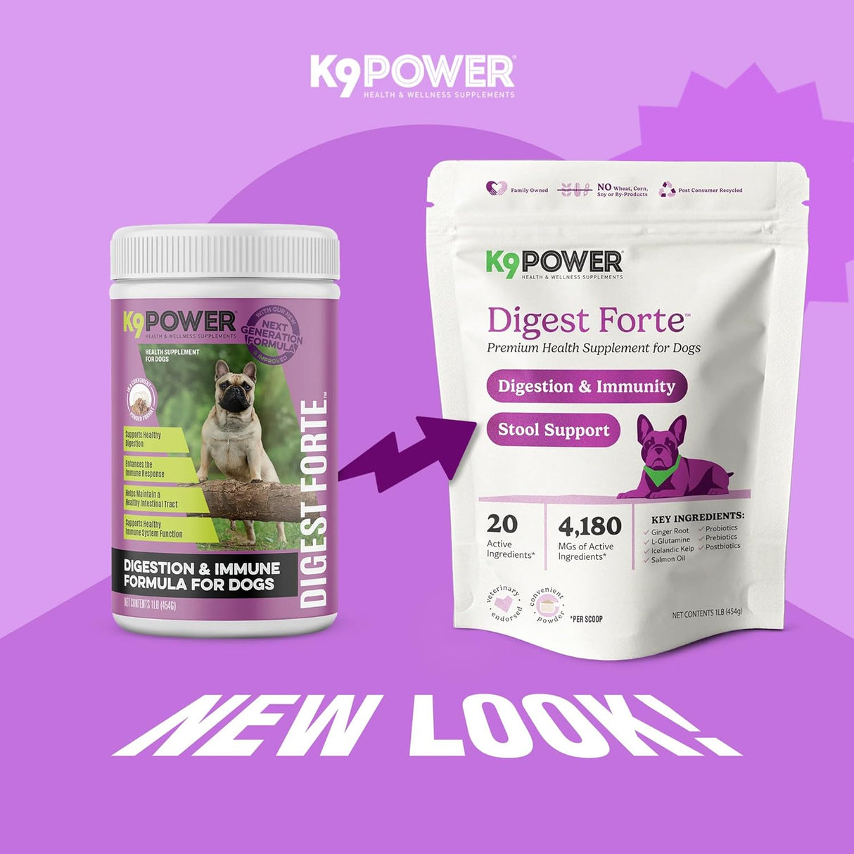 K9 Power Digest Forte for Dogs 454Gr. 2 Pack