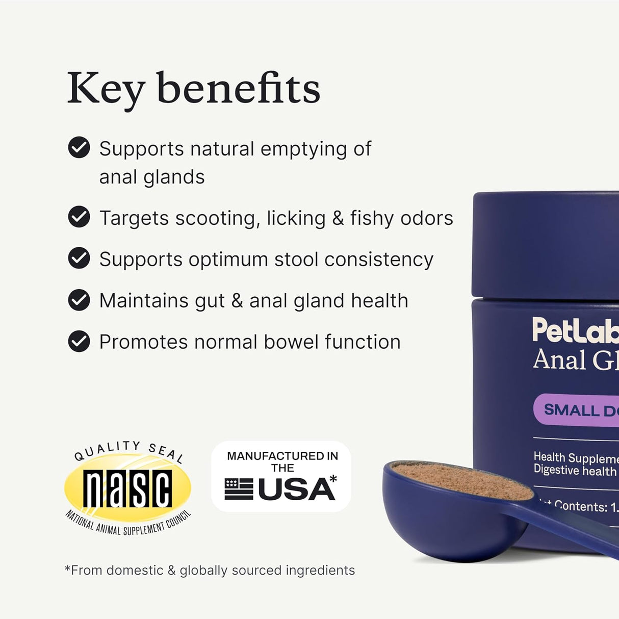 PetLab Co. Anal Gland Support Tailored Powder SMALL Dogs 45Gr.