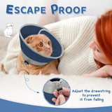 GoGoPaw Cat Cone Collar Soft to Stop Licking Adjustable Foldable SOLID BLUE SMALL