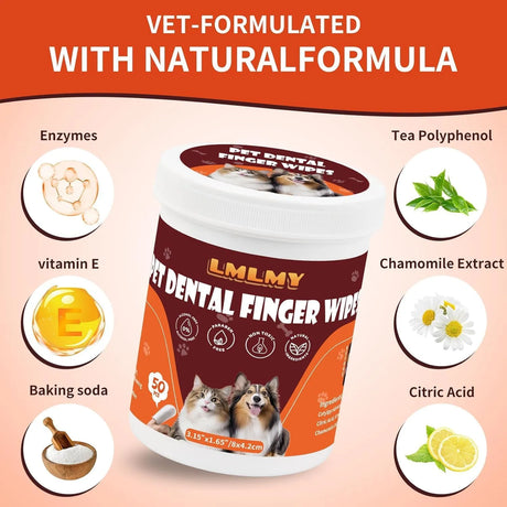 LMLMY - LMLMY Dental Finger Wipes for Cats & Dogs 50 Piezas - The Red Vitamin MX - Cuidado Dental Para Perros - {{ shop.shopifyCountryName }}